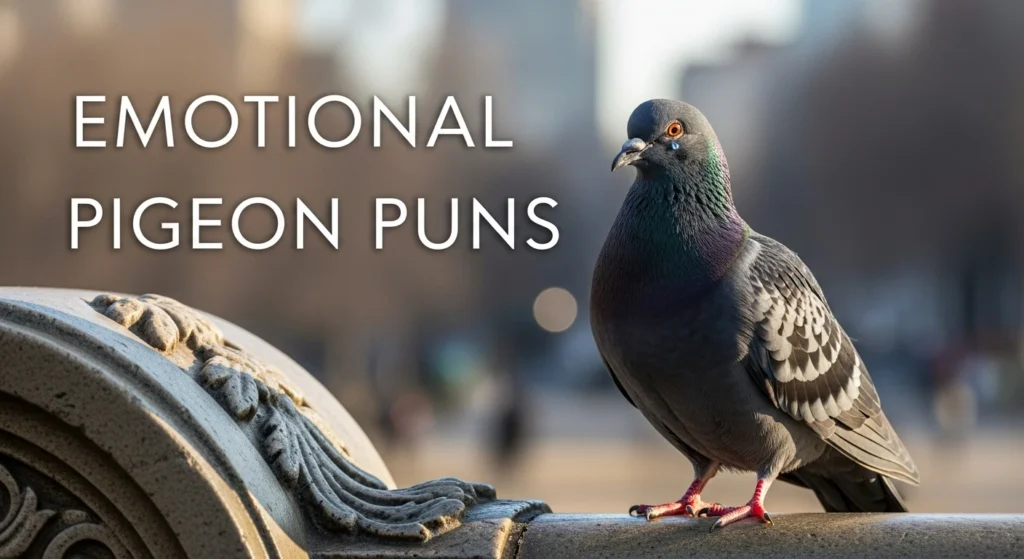 Emotional pigeon puns
