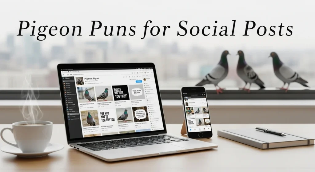 Pigeon puns for social posts