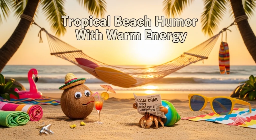 Tropical Beach Humor With Warm Energy