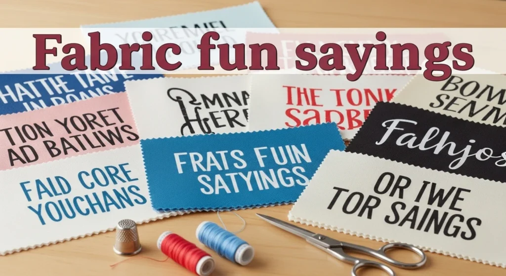 Fabric fun sayings