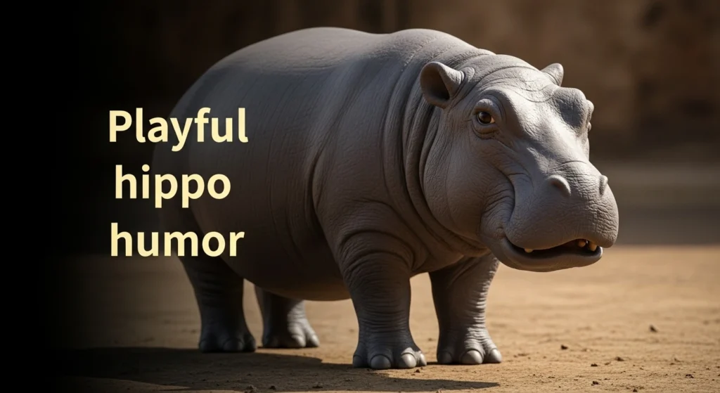 Playful hippo humor