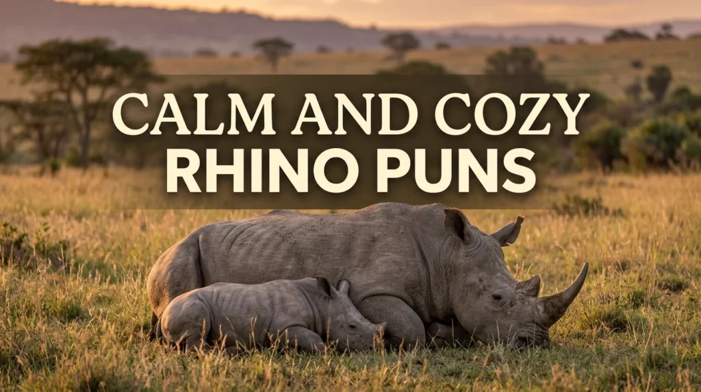 Calm and Cozy Rhino Puns