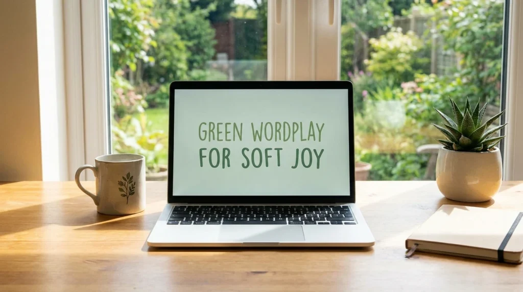 Green Wordplay for Soft Joy